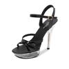 Fashion Super high heel 12.5CM summer diamond female waterproof platform hollow fish mouth shoes sexy fairy thin heel sandals