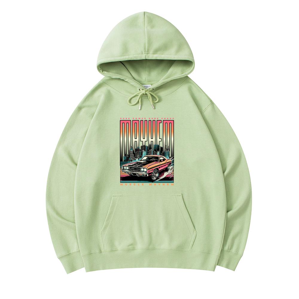 

300 GSM Men s Cotton Hoodies Muscle Mayhem Print Premium Cotton Sweatshirt XS