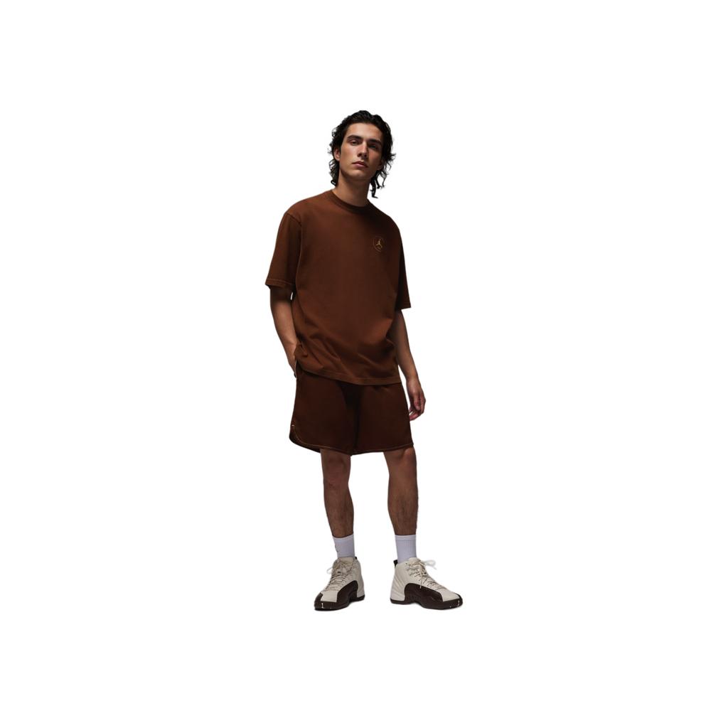 Jordan X Solefly Collaboration FW24 Minimalist Comfortable Soft Short Sleeve T-Shirt Men Tops Brown HM5037-259