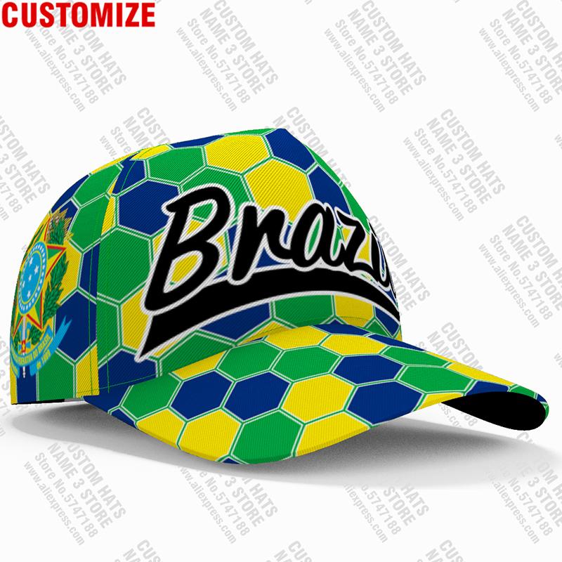 Brazil Baseball Cap Free 3D Custom Made Name Number Team Logo Br Diy Hat Bra Country Travel Portugal Nation Brasil Flag Headgear