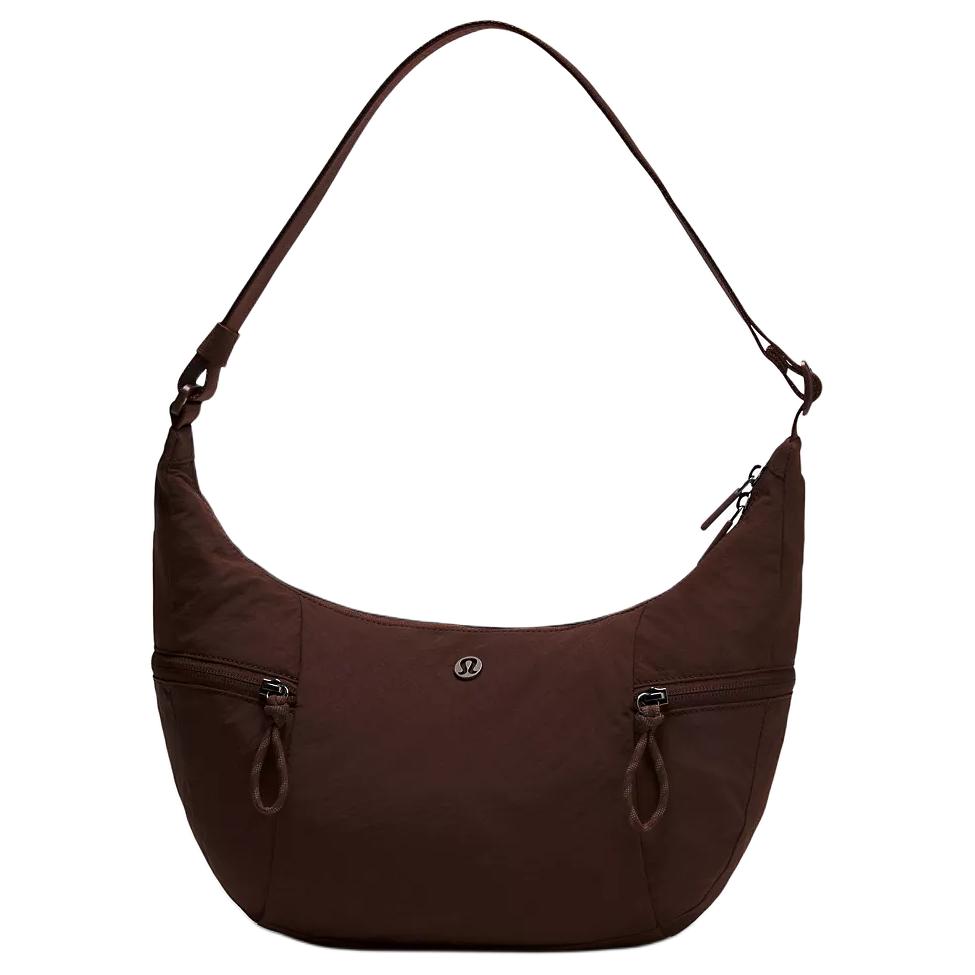 Lululemon Slouchy Sling 6L Silver Logo Polyester Shoulder Bag Women bags Chocolate LU9CACS-069026 Chocolate