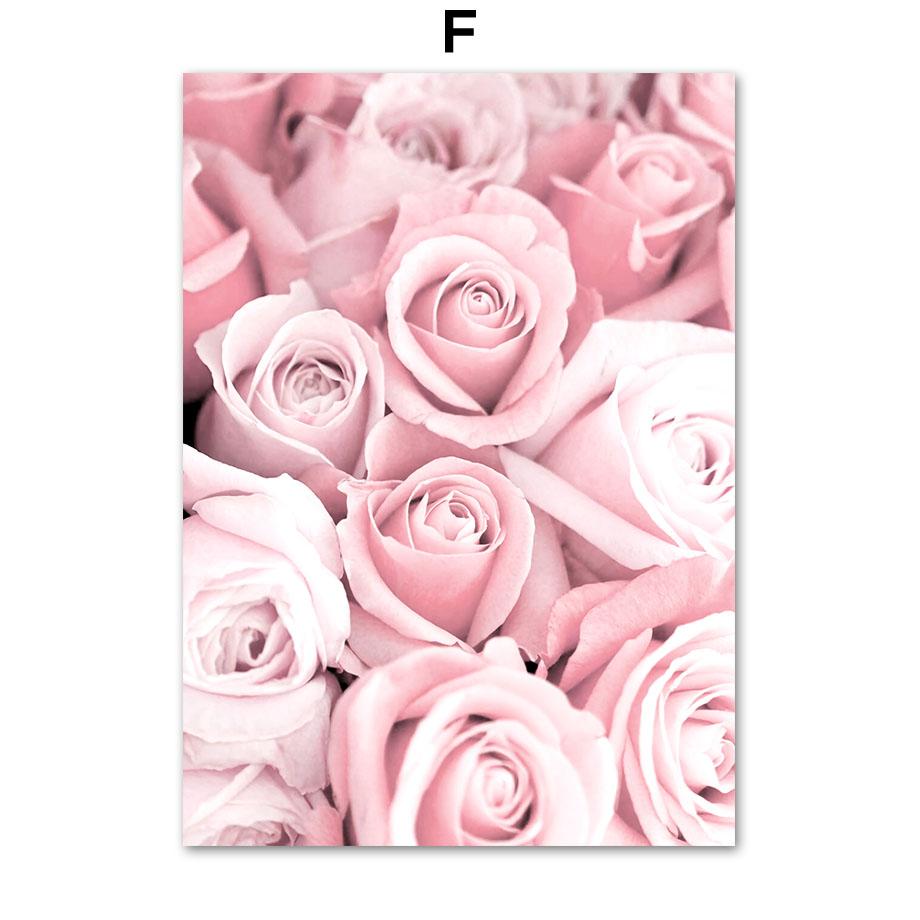 Pink Rose Paris Tower Posters and Prints Vintage Car Macaron Cake Wall Art Canvas Painting Wall Pictures for Living Room Decor