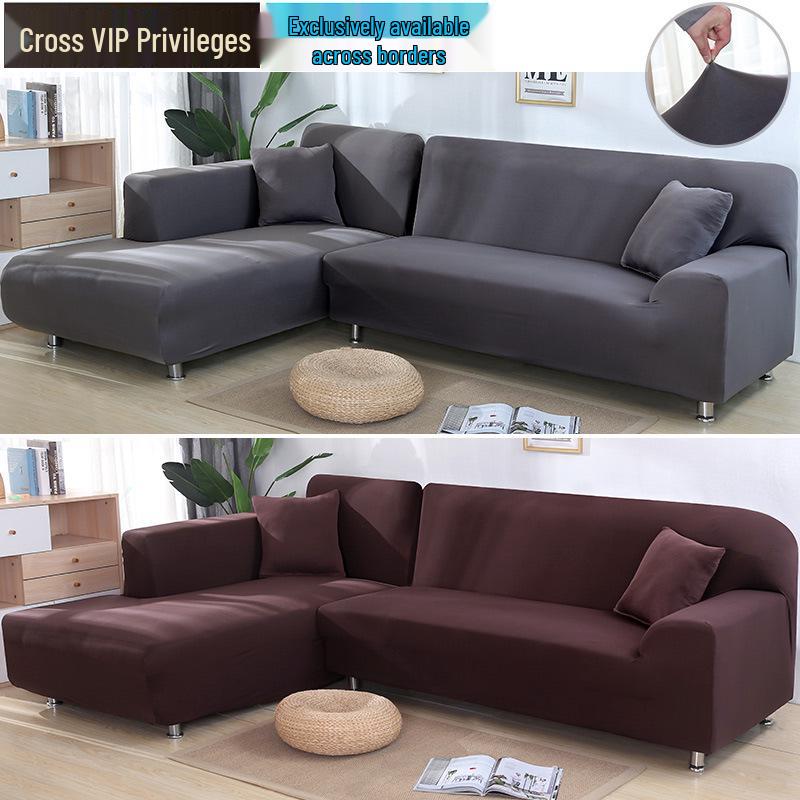 L-Shaped Elastic Sofa Cover - Universal Full Coverage for Chaise Lounge & Leather Sofas, All-Season Use