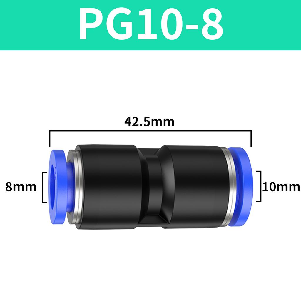 Pneumatic Fittings Fitting Plastic Connector Reducing Joint PU PG for Air Water Hose Tube Push In Straight Gas Quick Connection