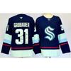 Men Women Ice Hockey Training Jersey Long Sleeve Sportswear NHL Team Utah Grizzlies Devils Kraken Blue Jackets