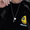 Men's Trendy Spiral Necklace: Minimalist Hip-Hop Pendant In Cool Titanium Steel