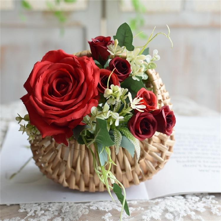 Moon Shape Plant Holder Basket With Sturdy Handle Decorative Storage Bin For Convenient Portability