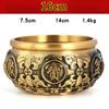 8-21CMBrass Treasure Basin Decoration Large Solid All-brass Piggy Bank Household Use Living Room Shop Can Hold Things Decoration