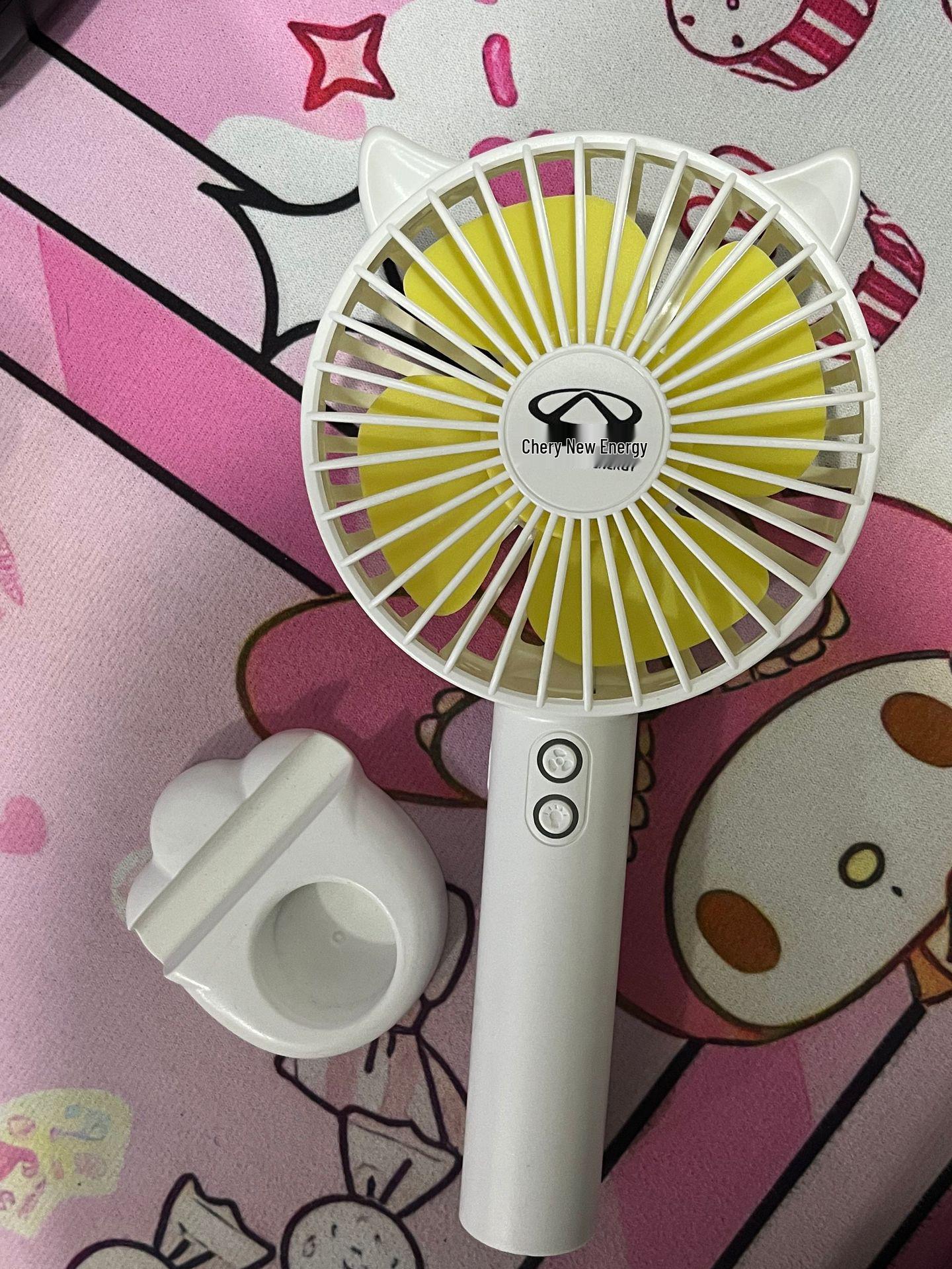 Portable Silent Electric Fan - Handheld USB Rechargeable, Three-Speed Dormitory & Travel Fan Three-Speed