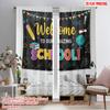 2pcs 2D Flat Printing Curtains Welcome School Banner Fabric Without Electricity All Season Party & Holiday Decor Use for