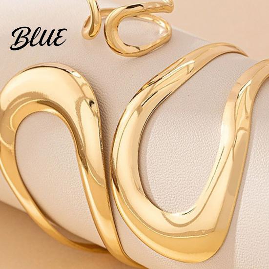 Adjustable Opening Ring 2Pcs/Set Bracelet Set for Women Design Bangle