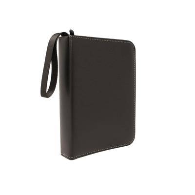 Mitas 400 Card Capacity 4 Pocket Black PU Leather Trading Binder with Strap Water Repellent Storage File