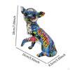 Animal Figurine Chihuahua Pup Ornament Decor Souvenirs Gifts Desktop Graffiti Dog Sculpture