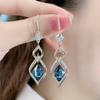 New Elegant and Noble Blue Earrings with Fashionable and Versatile Style, Large Face Display, Small Earrings, and Earrings