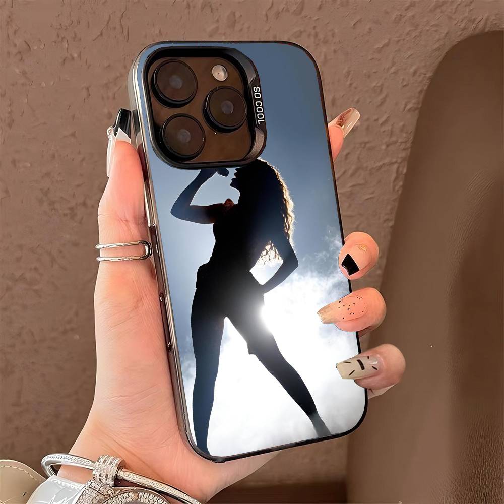 Singer B-Beyonce phone case for iPhone 17 17Air 16 15 14 13 12 11 Pro Max Plus Colorful Silver