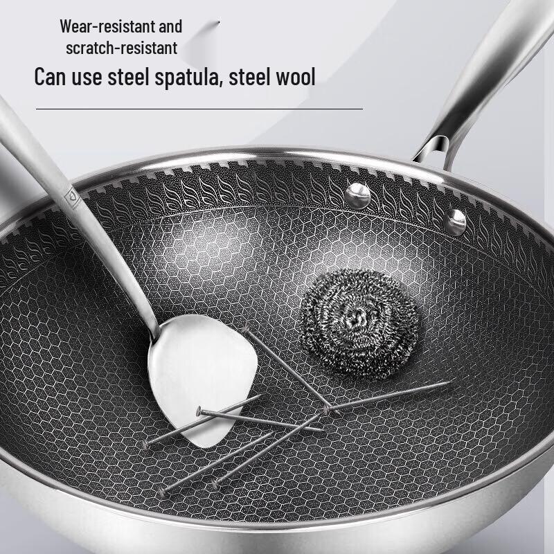 Rongshida 304 Stainless Steel Honeycomb Non-Stick Pan