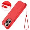 For iPhone 16 Pro Max Case Compatible with MagSafe Ripple Texture Liquid Silicone Protective Cover with Strap
