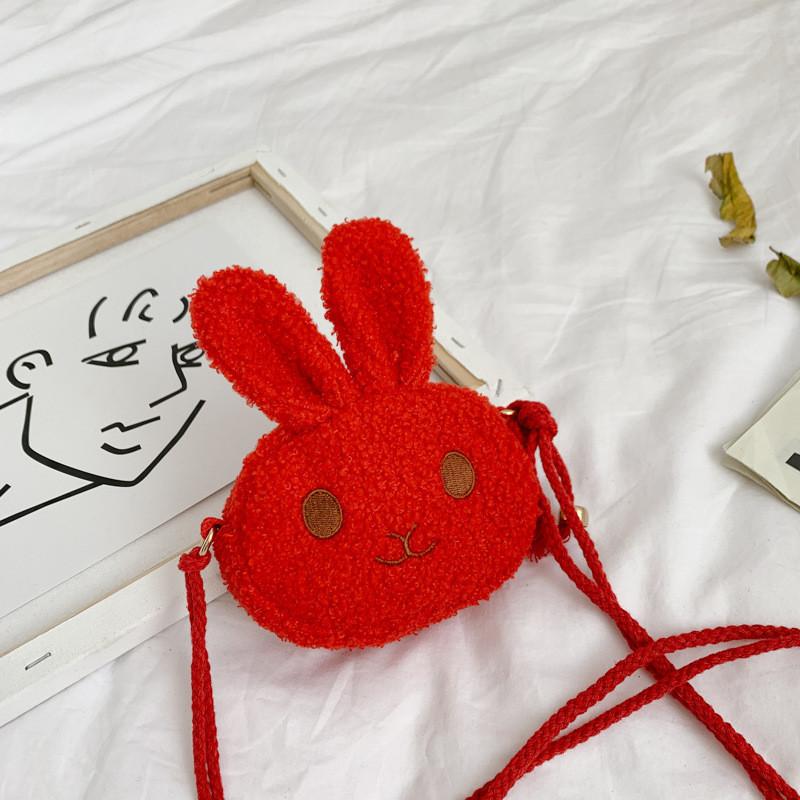 Adorable Cartoon Bunny Plush Bag For Toddlers Cute Shoulder Snack Bag