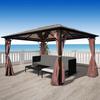 VidaXL Gazebo with Curtain Brown Aluminium 400 X 300 Cm