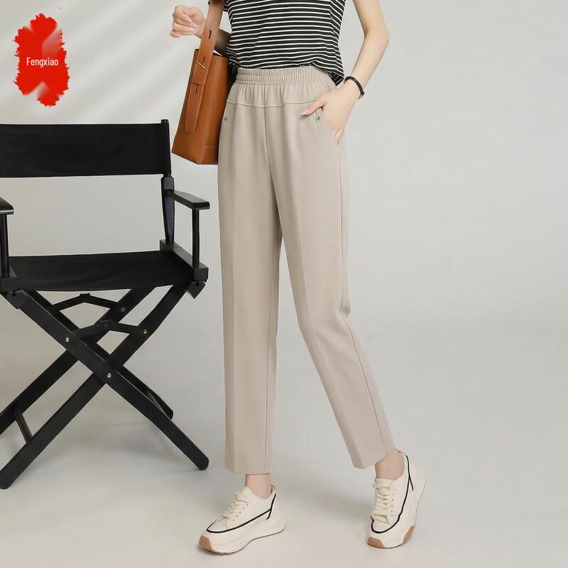 Women s Summer Elastic Waist Cropped Pants 3XL