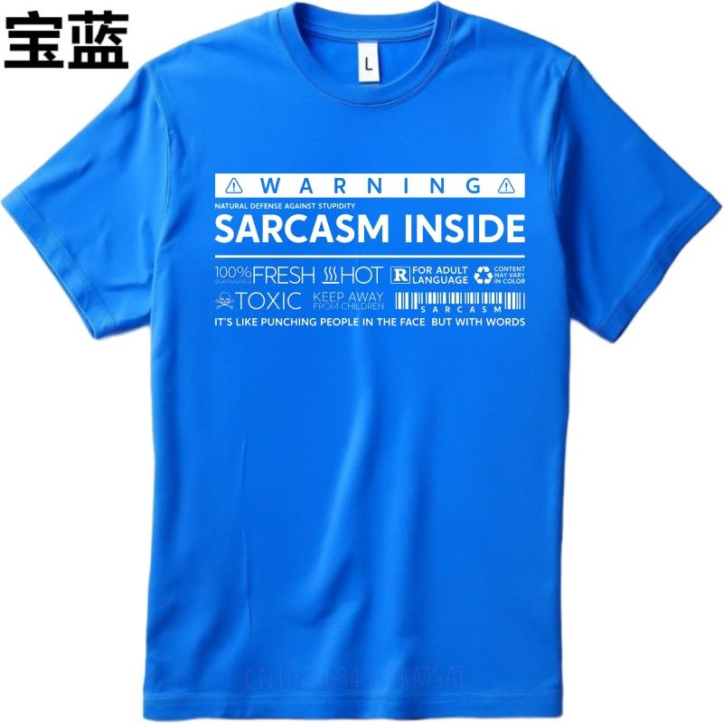 Retro Man Summer T Shirt Warning Sarcasm Inside Fresh Hot Toxic Keep Away Words Punching Face Short Sleeve Comfortable Round