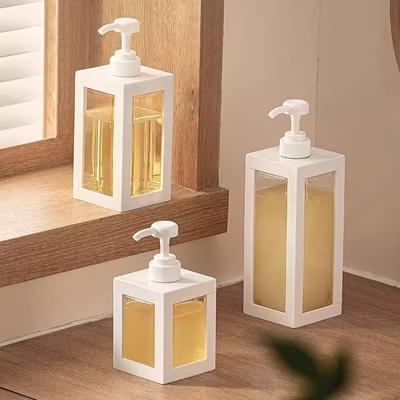 500-1000ml Nachfüllbare Quadratische Shampoo Dusch Leere Flaschen Mit Pumpe Shampoo Spülung Körperpflege Spender Für Hotel Badezimmer