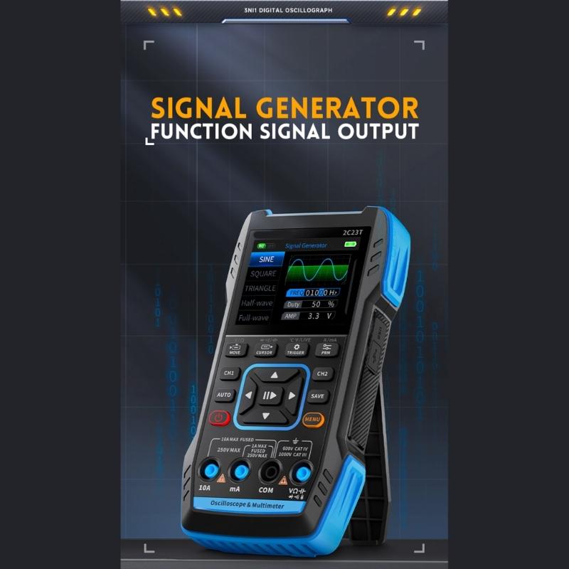 2C23T 10Mhz Handheld Digital Oscilloscope Tester Multifunctional Function Signal Generator for Professionals