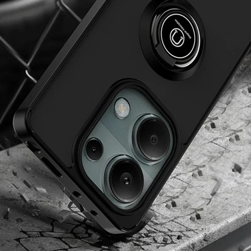 Magnetic Matte Ring Holder Case for Redmi Xiaomi 14T 12T Note 12 13 Ultra  Pro Plus 14 13C 14C X6 4 5G  Deluxe Shockproof Cover