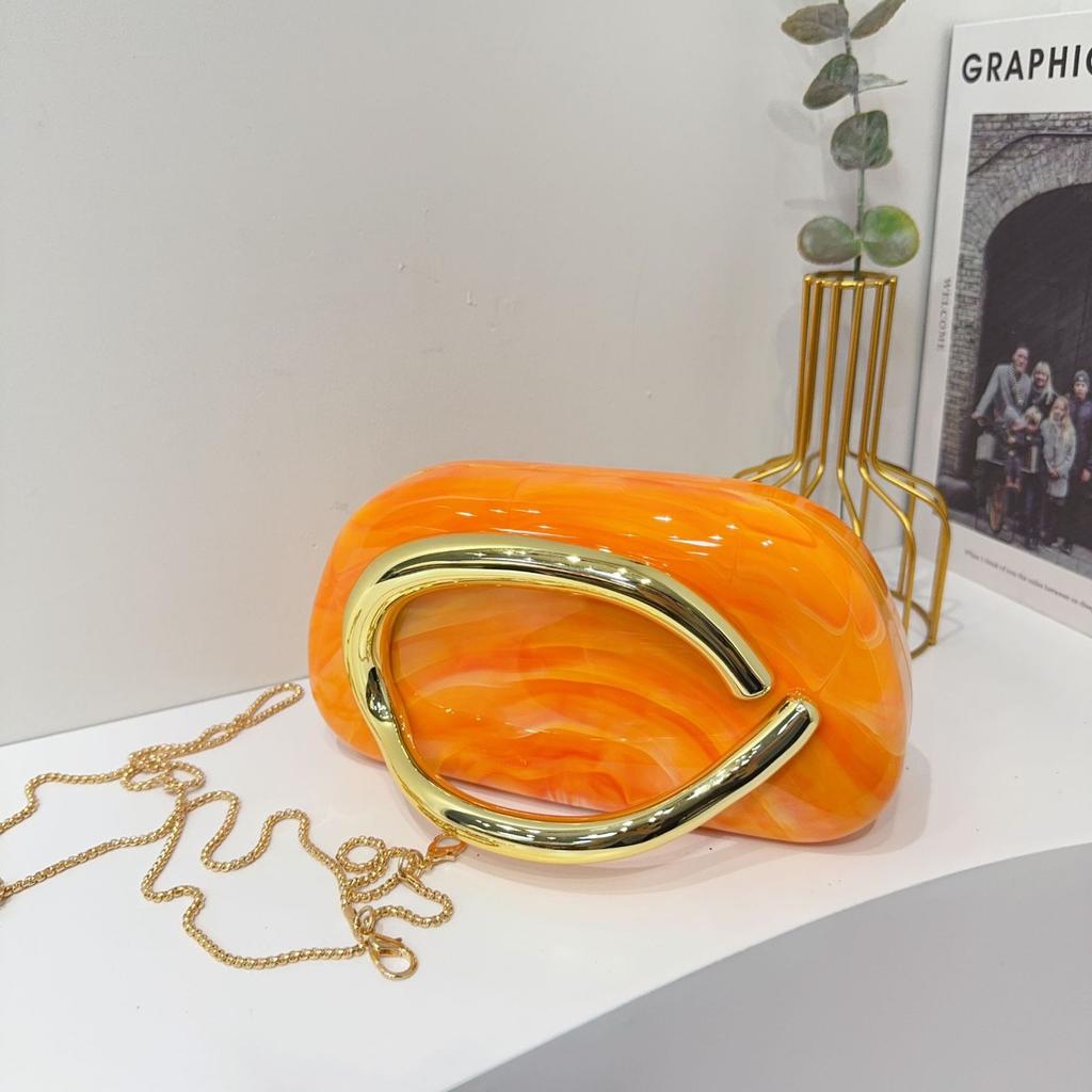 Women's Trendy Chain Crossbody Shoulder Bag Handbag Acrylic Wedding Evening Bag Shell Formal Clutch Purse for Women Evening Bag Formal Clutch Purse