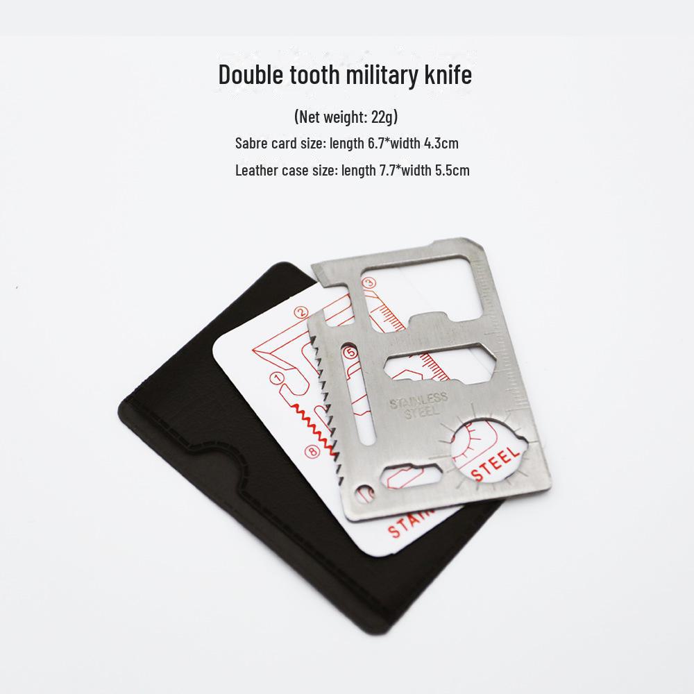 11-in-1 Multifunctional Outdoor Camping Tool Card: Swiss Army Knife Card & Life-Saving Tool