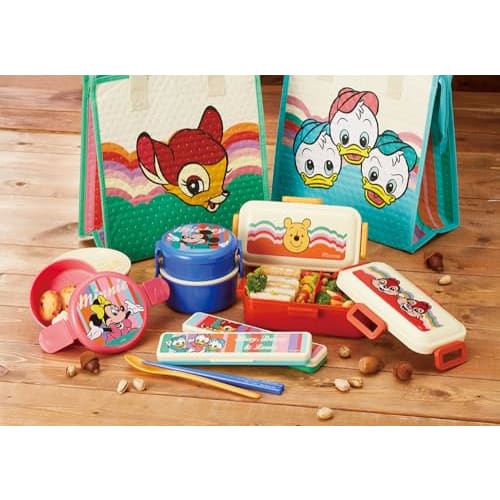 Skater Lunch Box Disney Retro Mickey Mouse 500ml 2 Tier Round Antibacterial Made in Japan ONWR1AG-A