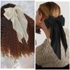 Seidige Satin-Haarschleifen 2 Stück Große Haarschleifen für Damen Haarbänder Übergröße Langer Schwanz Weiße Haarschleife Schwarze Haarschleife Große Haarband-Klammern Metall