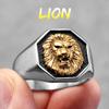 Lion King Animal Stainless Steel Mens Womens Rings Punk Trendy Unique for Couple Male Biker Jewelry Creativity Gift