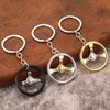 Mini Steering Wheel Keychain Bright Metallic Finish Wear Proof Key Pendant for Boyfriends Birthday Surprise Gift