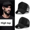 Big Size High Top Mesh Trucker Caps Men Big Head Man Baseball Cap Plus Large Size Hip Hop Punk Rock Snapback Hat 55-60cm 60-63cm