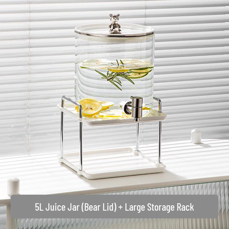 

Tianxi Light Luxury Glass Cold Water Pitcher with Faucet 5L