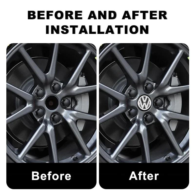 4 ks 56mm Krytka středu kola pro auto Znak Nálepka Příslušenství Pro Volkswagen CC Polo Golf 4 5 6 7 Passat B6 B8 T4 T5 Tiguan