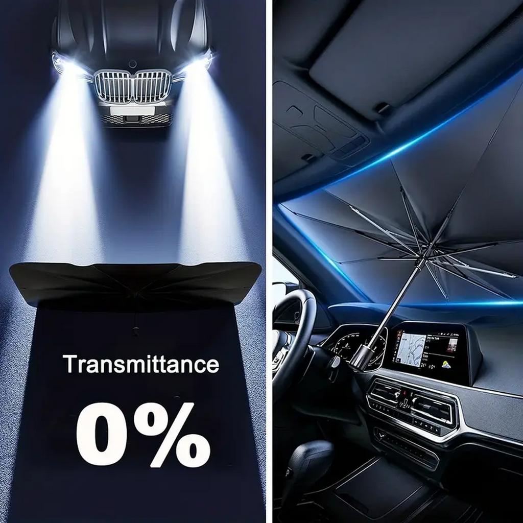 Parasolar Premium pentru Parbriz - Blocator Reflectiv UV, Protector Pliabil pentru Vizieră, Menține Vehiculul Răcoros, Ușor de Utilizat și St
