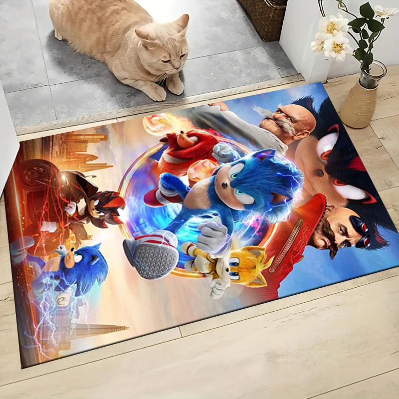 1Pc Sonic Adventure Team Sonic Carpet Rug Customizable Soft Washable Antislip Home Living Room Sofa Mats Personalized Rug 0917237