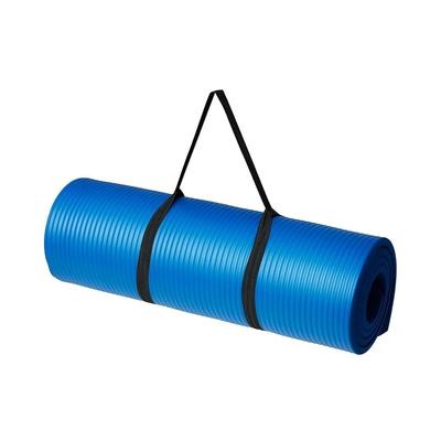 13mm Extra Thick NBR Yoga and Exercise Mat with Carrying Strap, Blue