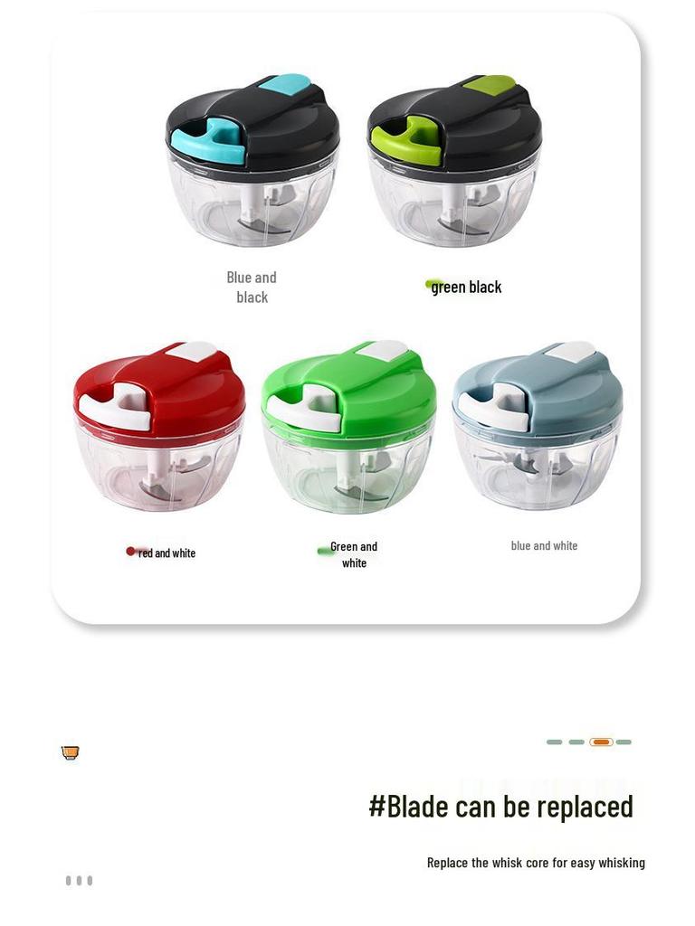 Multi-Function Manual Vegetable and Meat Chopper: Hand-Pull Garlic Mincer, Dumpling Filler, Vegetable Cutter