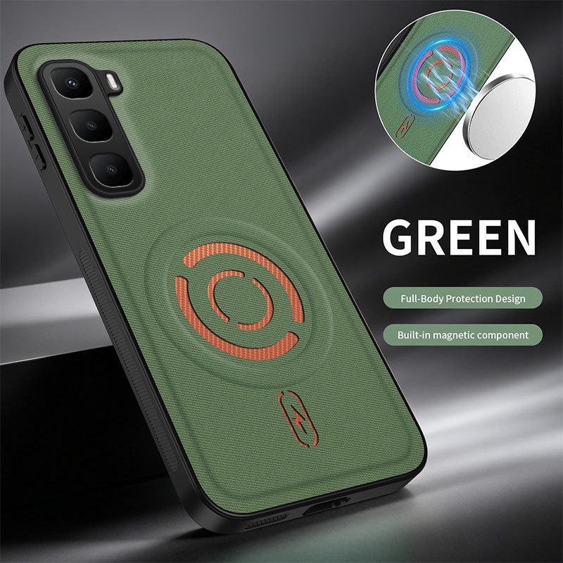 Infinix Hot60 Magnetic Ring Case: New Style, Tech Fabric, Full Lens Coverage, Anti-Drop Protection
