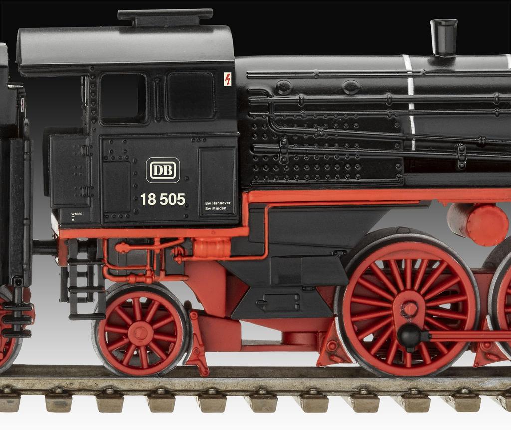 German Revell 1/87 Scale Steam Locomotive BR18505 & 2'3' T38 Plastic Model 02167