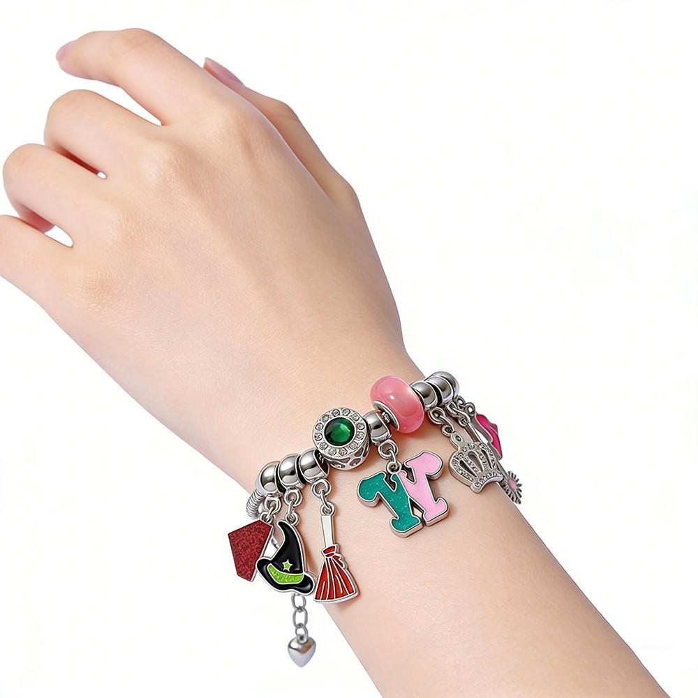 Diy Evil Witch Charm Bracelet With Zinc Alloy Pendant For Unisex Fashion Jewelry