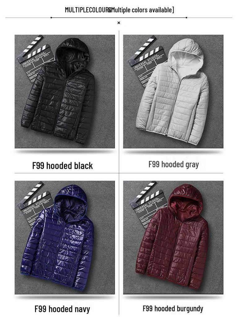 Herren Kapuzenjacke Minimalistisch Baumwolle - Trendige Kurze Einfarbige Lässige Oberbekleidung