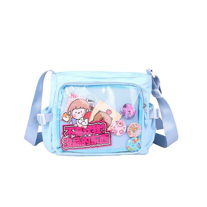 The transparent millet bag of the lounge student class messenger bag is versatile casual shoulder crossbody bag