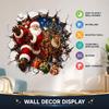 Decorare de Crăciun 3D perete spart Autocolant de perete Moș Crăciun autoadeziv Pentru living și dormitor