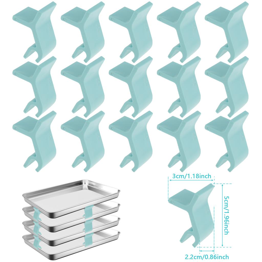 16Pcs Tray Stackers - Space-Saving Baking Sheet Stackers - Multipurpose Baking Sheet Rack, Tray Stackers for Cookie Sheets