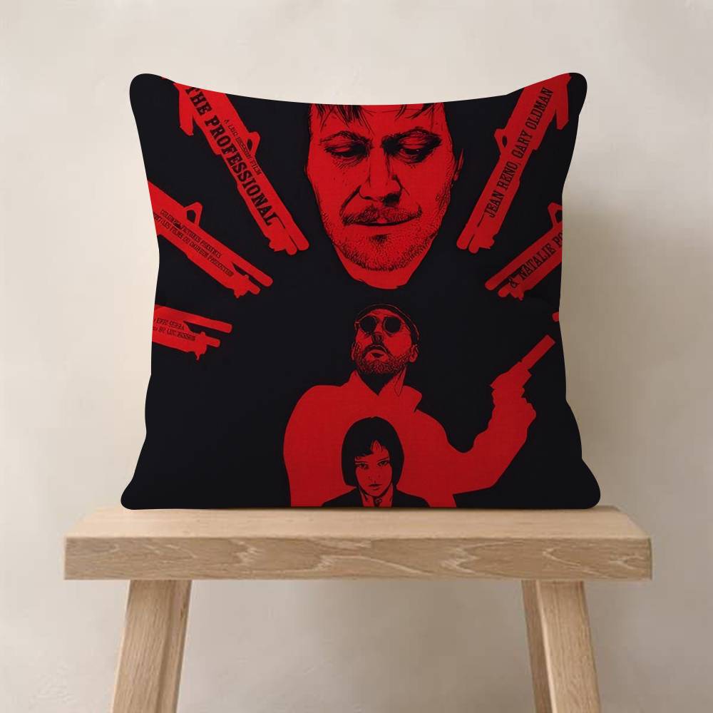 Classic Movie Leon The Professional Cushion Cover Pillowcase Upholstery Sofa Throw Pillow Home Decor Pillowcas