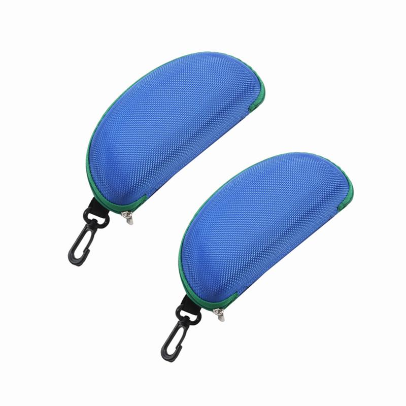 1/2pcPortable EVA Glasses Case with Carabiner Hook Colorful Sunglasses Hard Case Zipper Eyeglasses Protector Box Holder New 2025